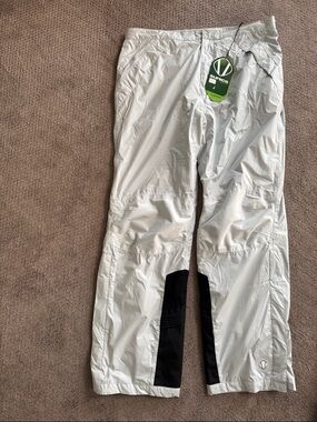 Sunice Silver white Ski snowboard Pants with Black Reinforced Cuffs
